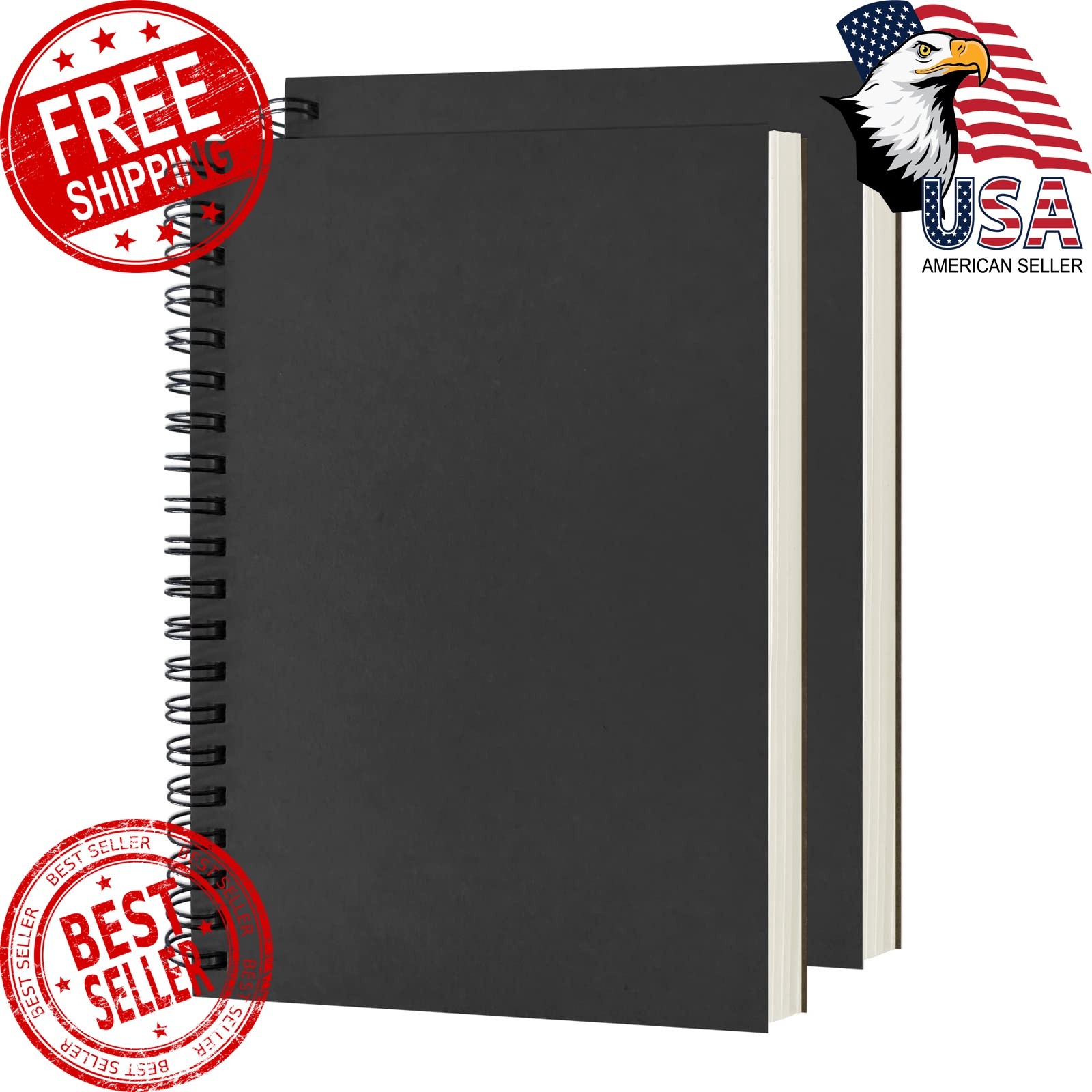 DSTELIN Blank Spiral Notebook 2-Pack Soft Cover Sketch 7.5×5.1