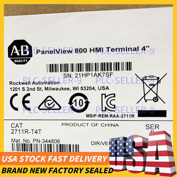 Allen Bradley 2711R-T4T 2022 SER B PanelView 800 4-inch HMI Terminal 2711RT4T