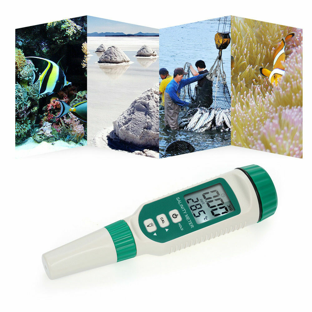 LCD Digital Salinity Meter Salinity Refractometer Tester for Aquarium Water W8U4