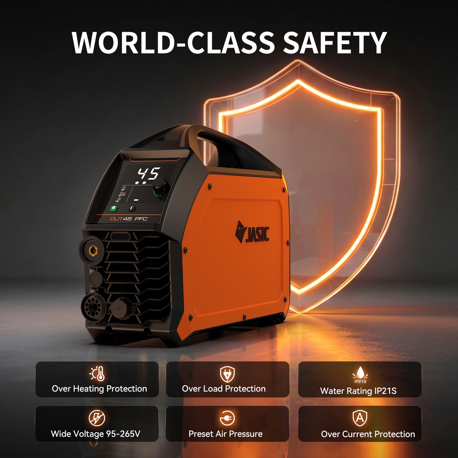 JASIC MIG Welder + Plasma Cutter PFC Welding/Cutting Machine for 95-265V Voltage