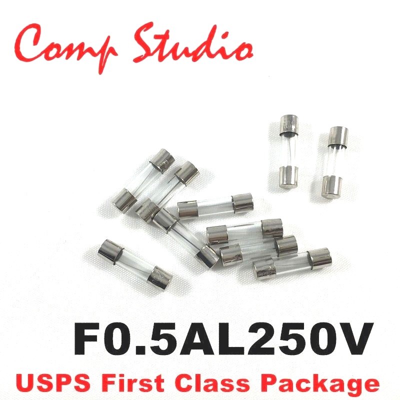 10Pcs 0.5A 250V Fast Blow Acting Fuse Glass Quick Blow Fuse 5x20mm F0.5AL250V