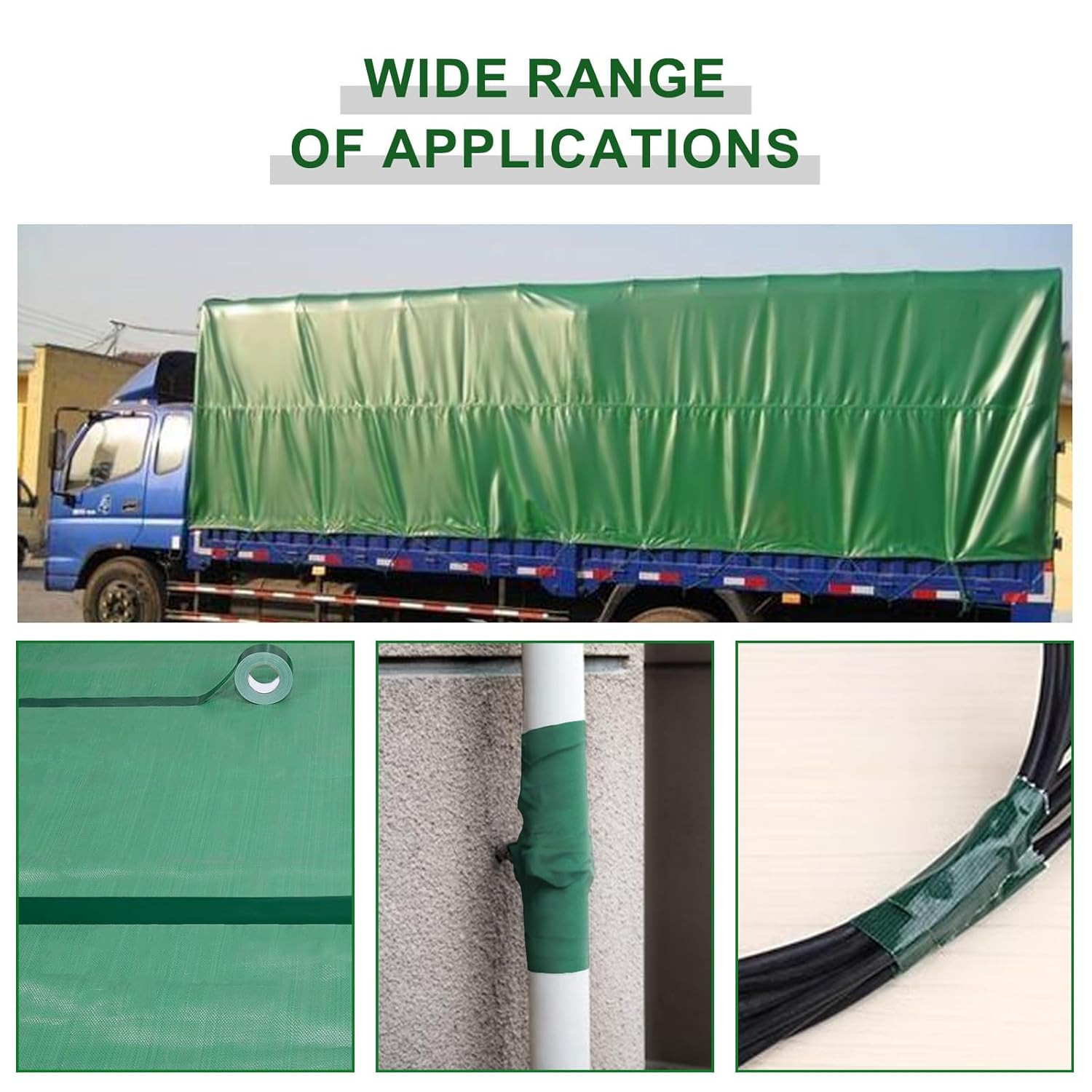 Professional Grade Dark Green Duct Tape, Waterproof Duct Cloth Fabric,Duct Tape