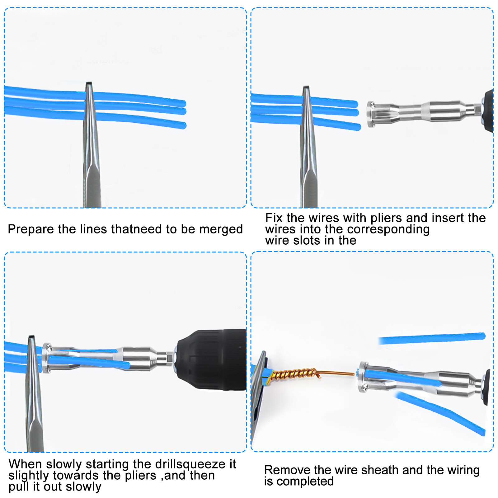 2pcs Electrical Drill Manual Wire Stripper Cable Nut Twister Wire Twisting Tool