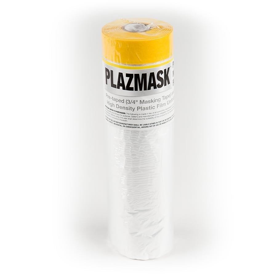 Pre-Taped Masking Film Roll 6ft x 65ft for Painting Auto Body Trim
