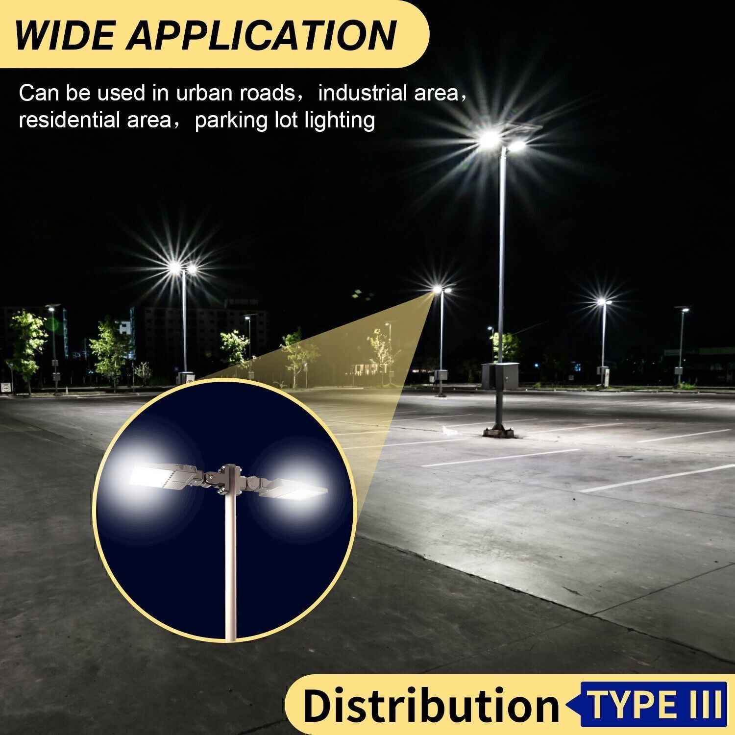 150W LED Parking Lot Light Outdoor Commercial Shoebox Street Fixture 22,500LM UL