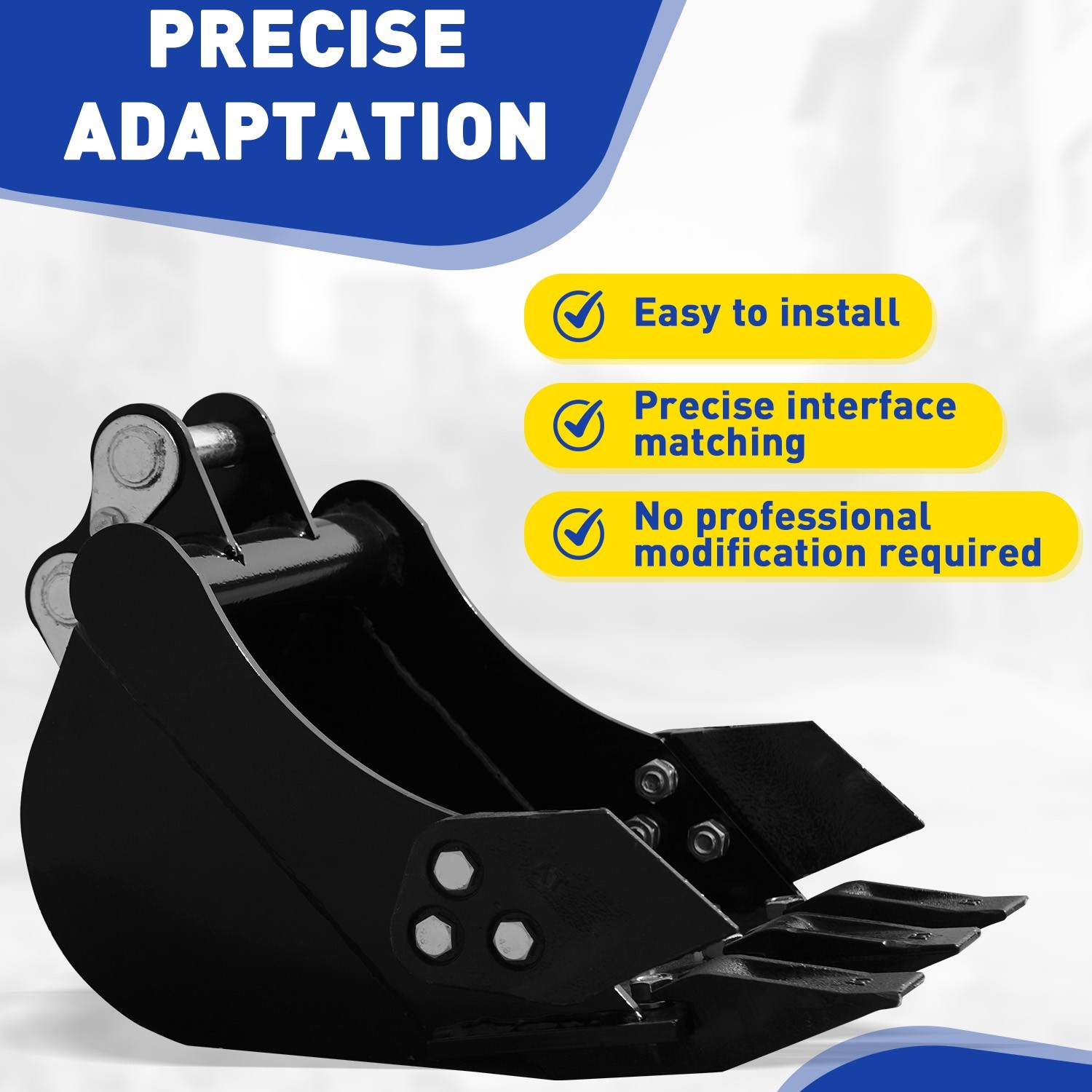 Mini Excavator Attachment 300mm Narrow Trenching Bucket with 3 Metal Teeth