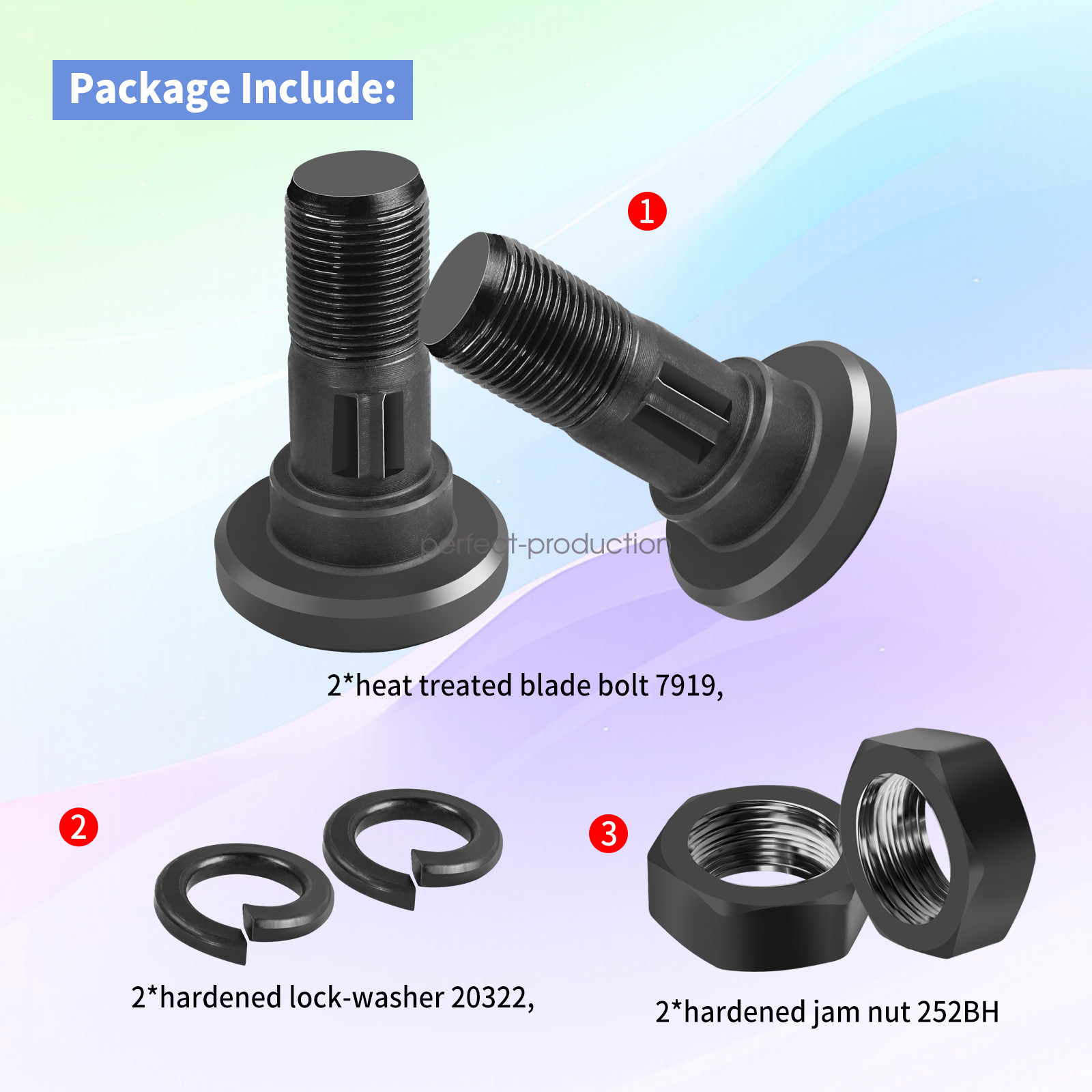 For Bush Hog Rotary Cutter Blade Bolt Kit Code 63607 7919, 252BH, 20322