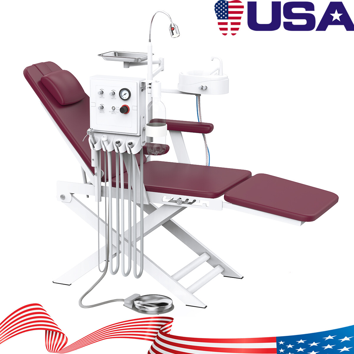 Unidad De Entrega Dental portatil compresor de aire succión 4 hoyos /silla