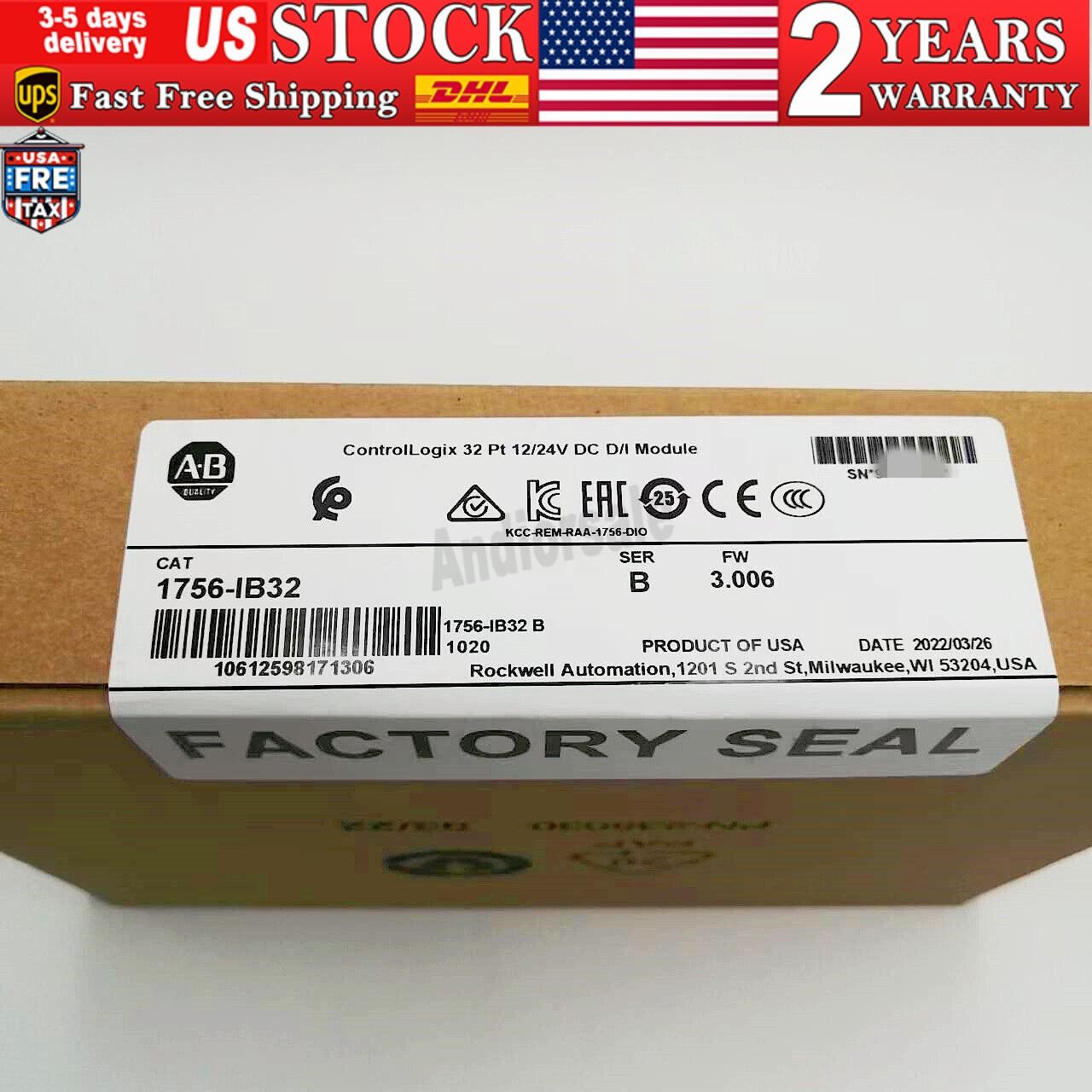 NEW- Allen Bradley 1756-IB32 AB SER B CONTROLOGIX 32 PT DC INPUT MODULE US USA