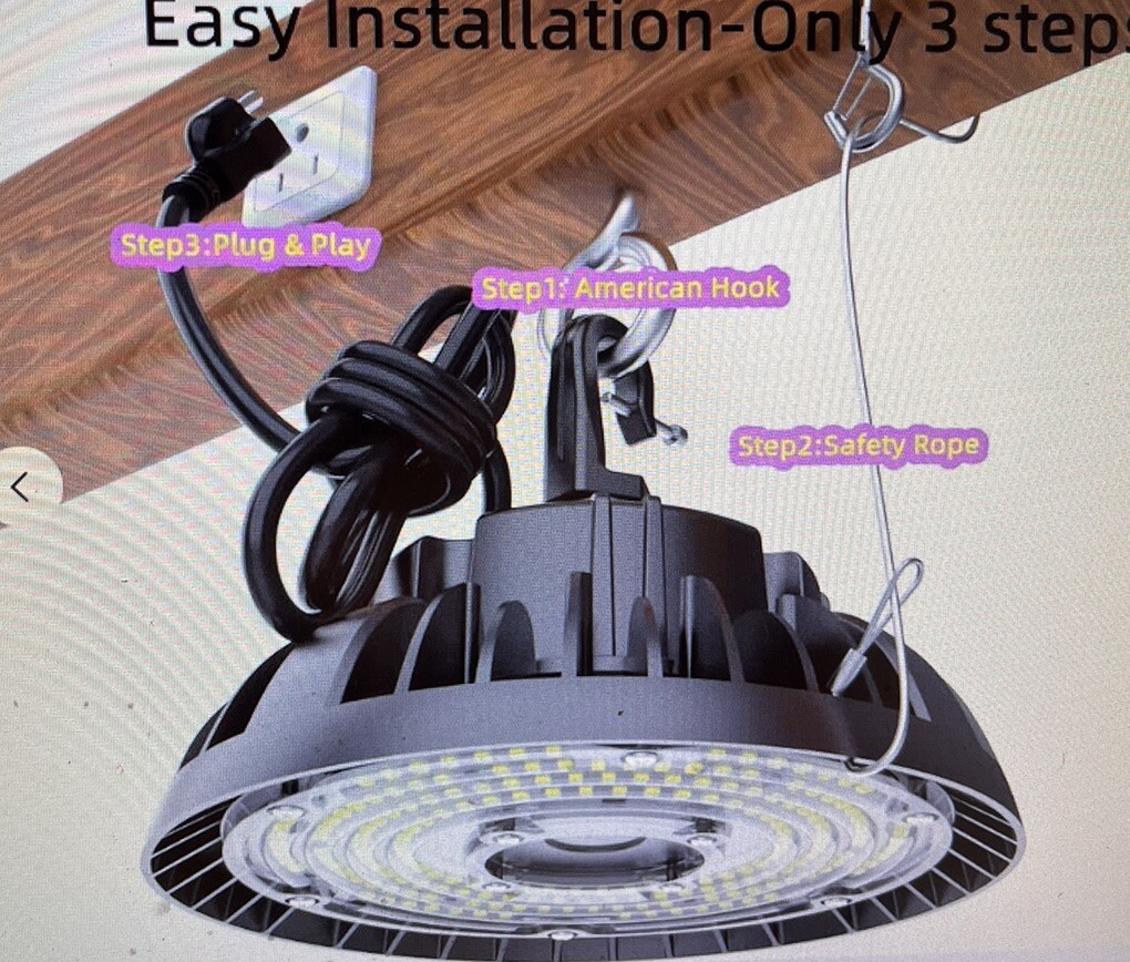 APKING LED UFO High Bay Light 150W, 22,500LM 5000K Dimmable NHB-26C10B, MSRP $60