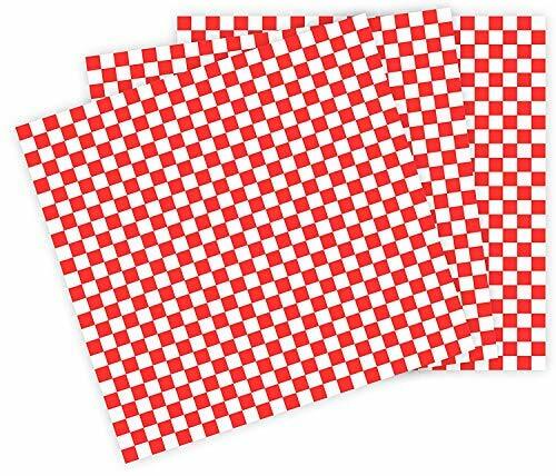 Restaurant Deli Paper Food / Basket Liner Wrap, 12″x12″ Red Checkered, 1000ct
