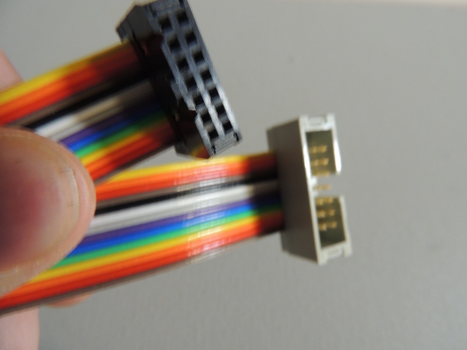 2 pieces 1ft 14-Pin (2×7) Male to Female 2.54mm-Pitch IDC Flat Ribbon Cable