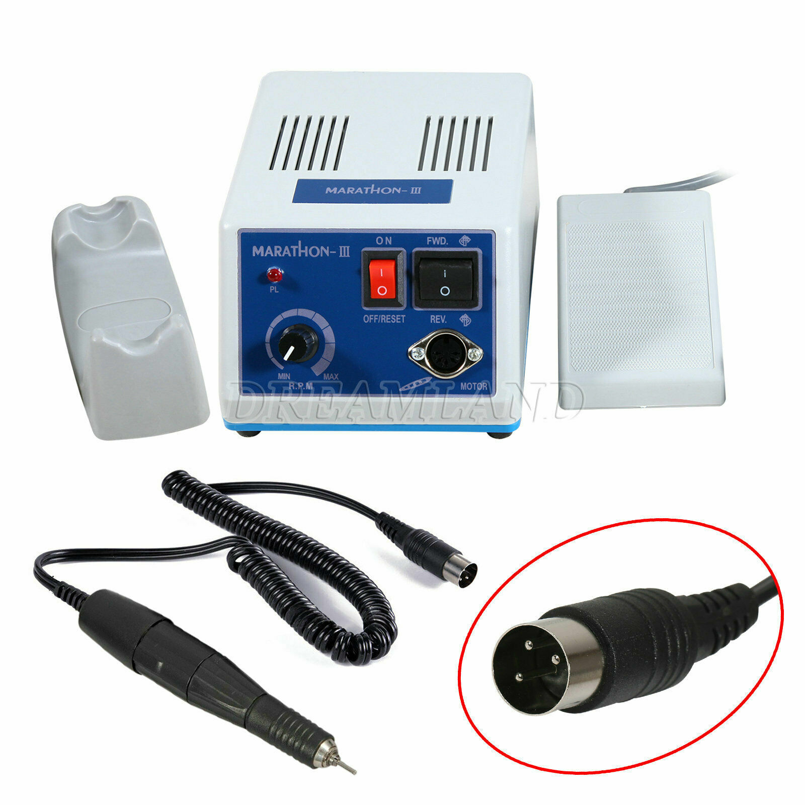 Dental Lab Micro Motor N3 with 35000RPM Handpiece Electric Polishing Machine US