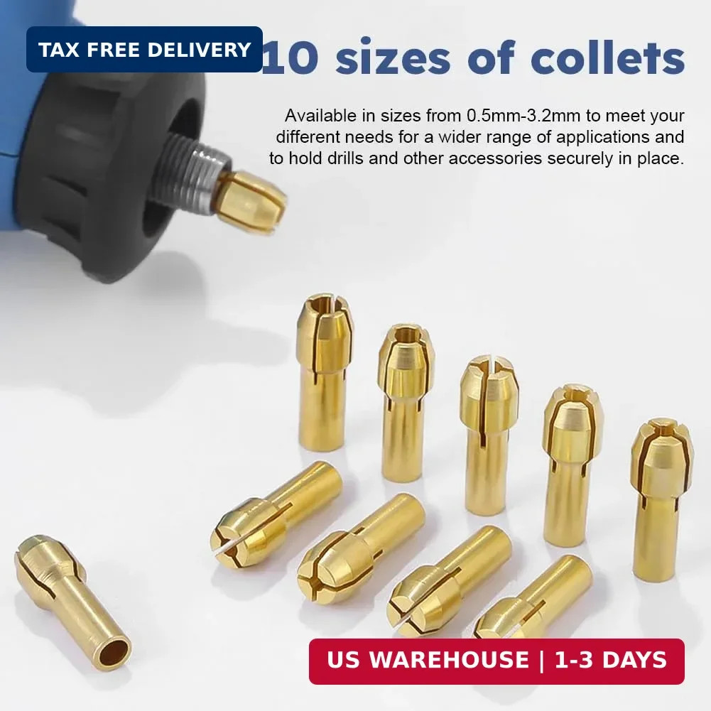 EMVANV 28pcs/set Drill Chuck Collet for Dremel, 1/32 To 1/8inch Drill Chuck Coll