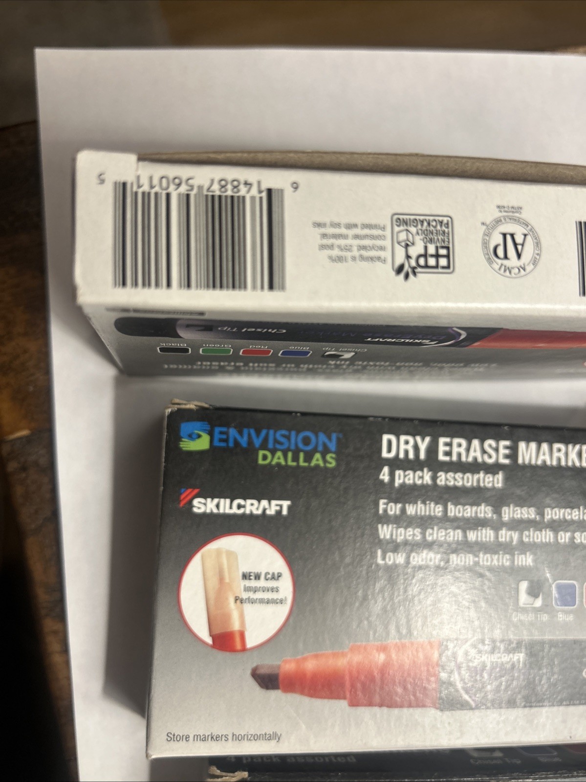Dry Erase Chisel Tip Markers Skilcraft 3 -4 Packs Black, Blue, Green & Red, 12 T