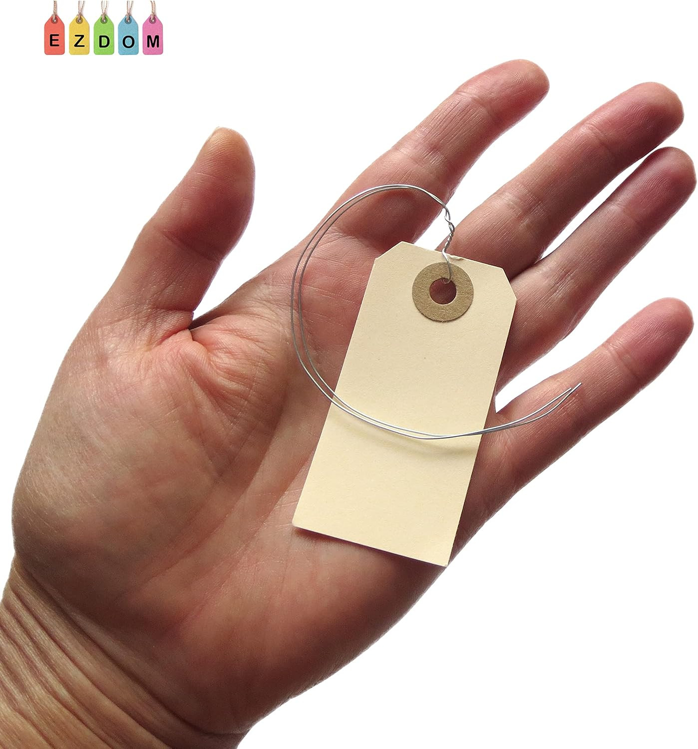Shipping Tags with Wire Ties #1-2 3/4” x 1 3/8” – 250 Blank Manilla Tags with Wi