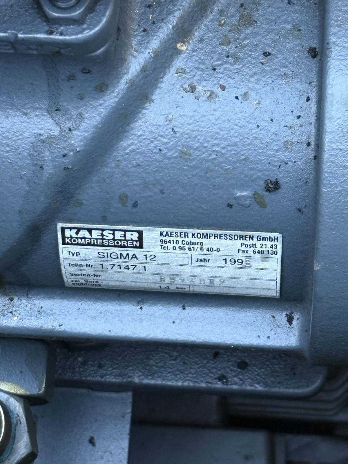 ^USED 15 HP KAESER SK-19 ROTARY AIR COMPRESSOR