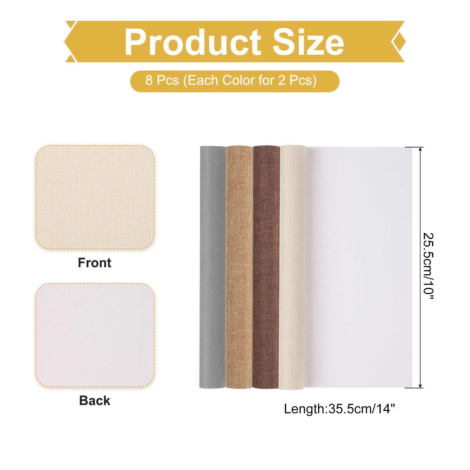 14″x10″ Bookbinding Cloth, 8Pcs, Dark Brown/Brown/Gray/Beige