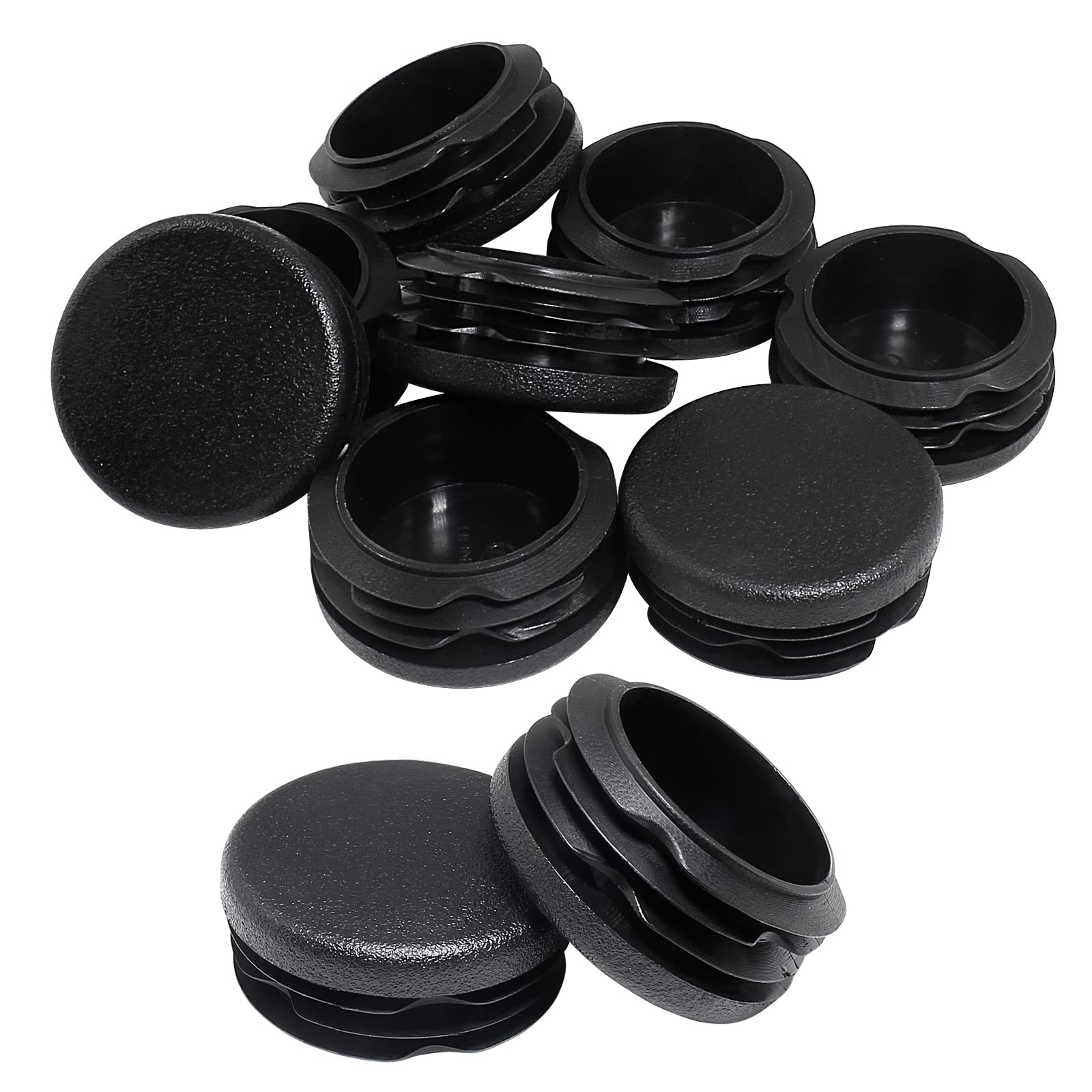 Litoexpe 12 Pieces 1-1/2 Inch Round Plastic Plug, Tubing Post End Caps Black …