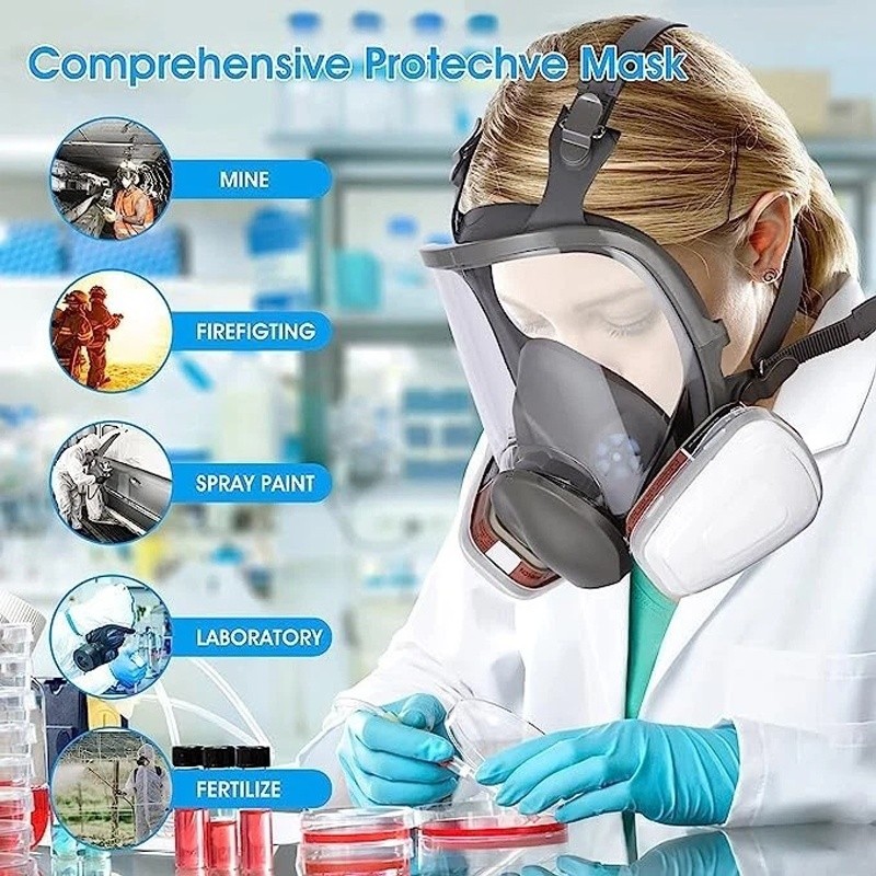 Full Face Gas Mask Painting Spraying Respirator w/Filters for 6800 Facepiece