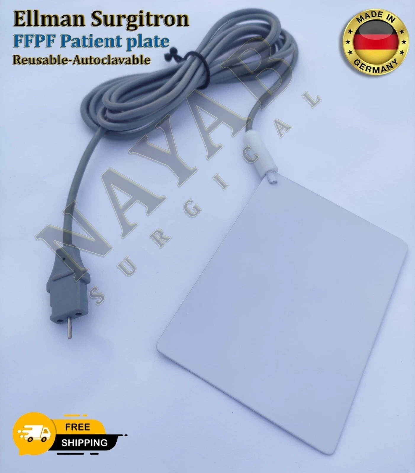Ellman Surgitron H4 Grounding Patient Plate Reusable-Valley Lab Connector CE/FDA