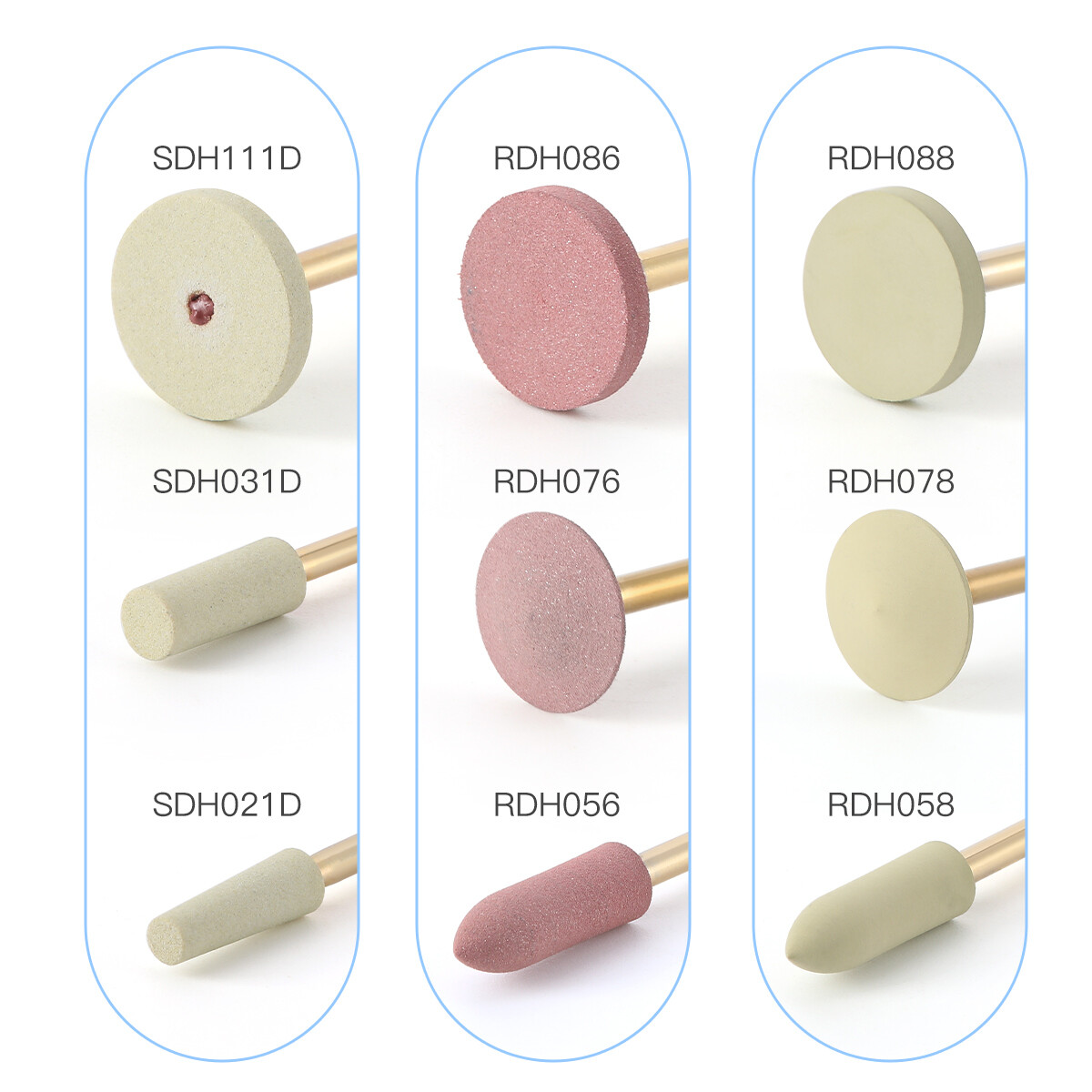 Dental Lab Zirconia Grinding &Polishing Burs Kit Ceramic /Rubber Diamond RA /HP