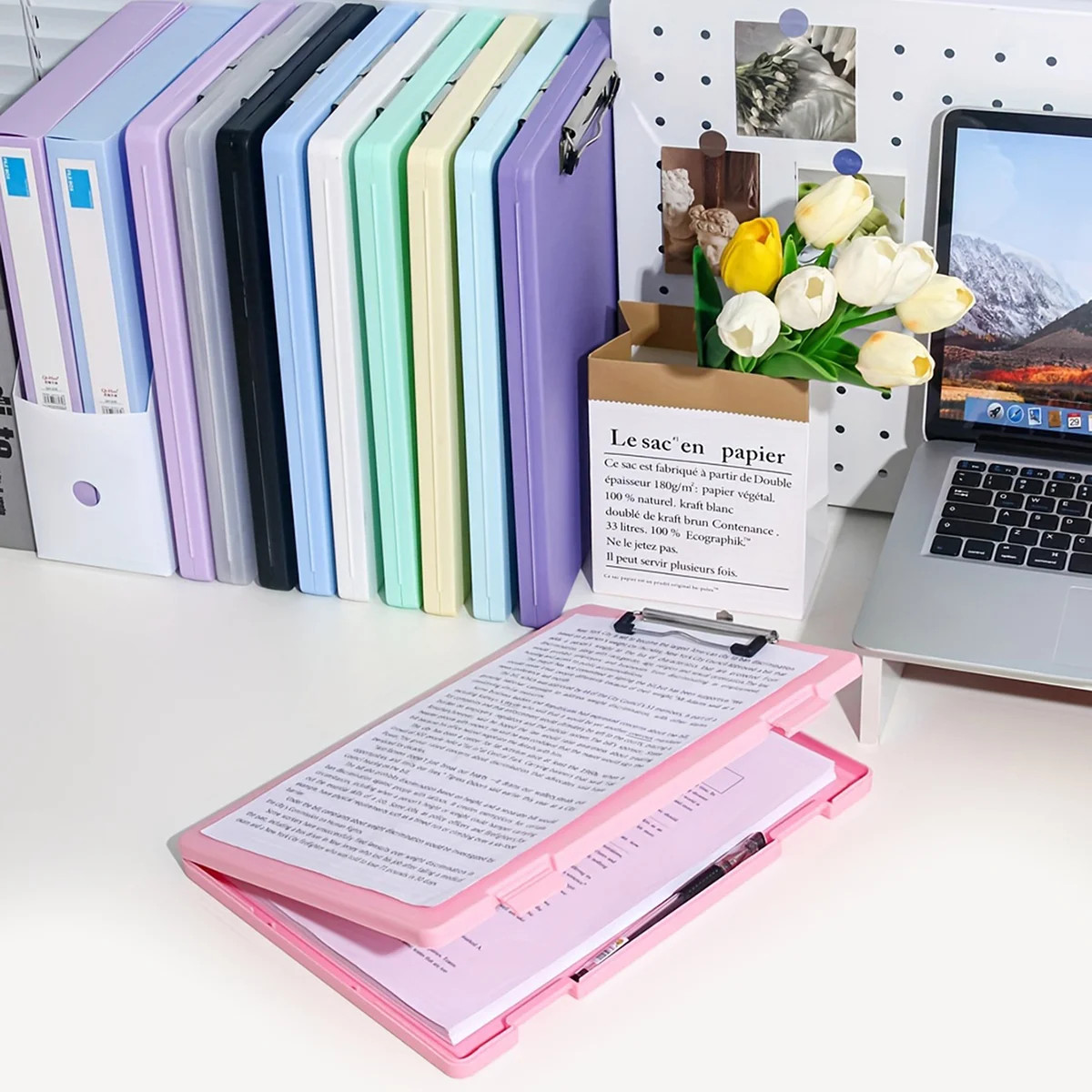 1Pc A4 Writing Board File Box, 2-In-1 A4 Document and Photo Multifunctional Stor