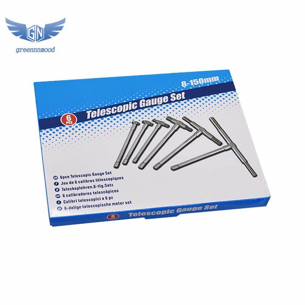 6 Pcs Telescoping Gage Set 5/16″ – 6″ Range Precision T-Bore Hole Gauges Set