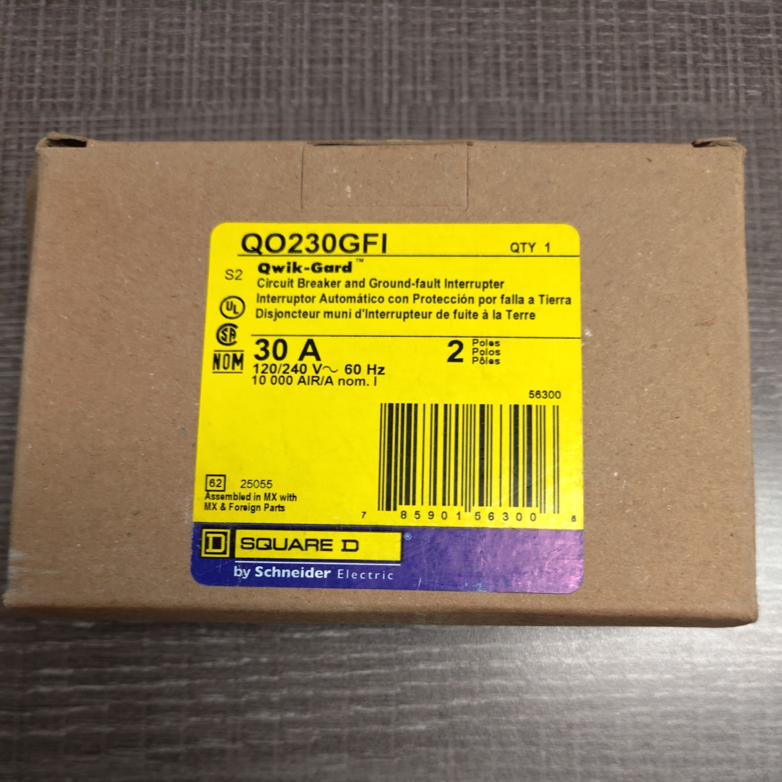 NEW Square D QO230GFI 2 Pole 30 Amp 120 240V AC QO Plug In GFCI GFI Breaker