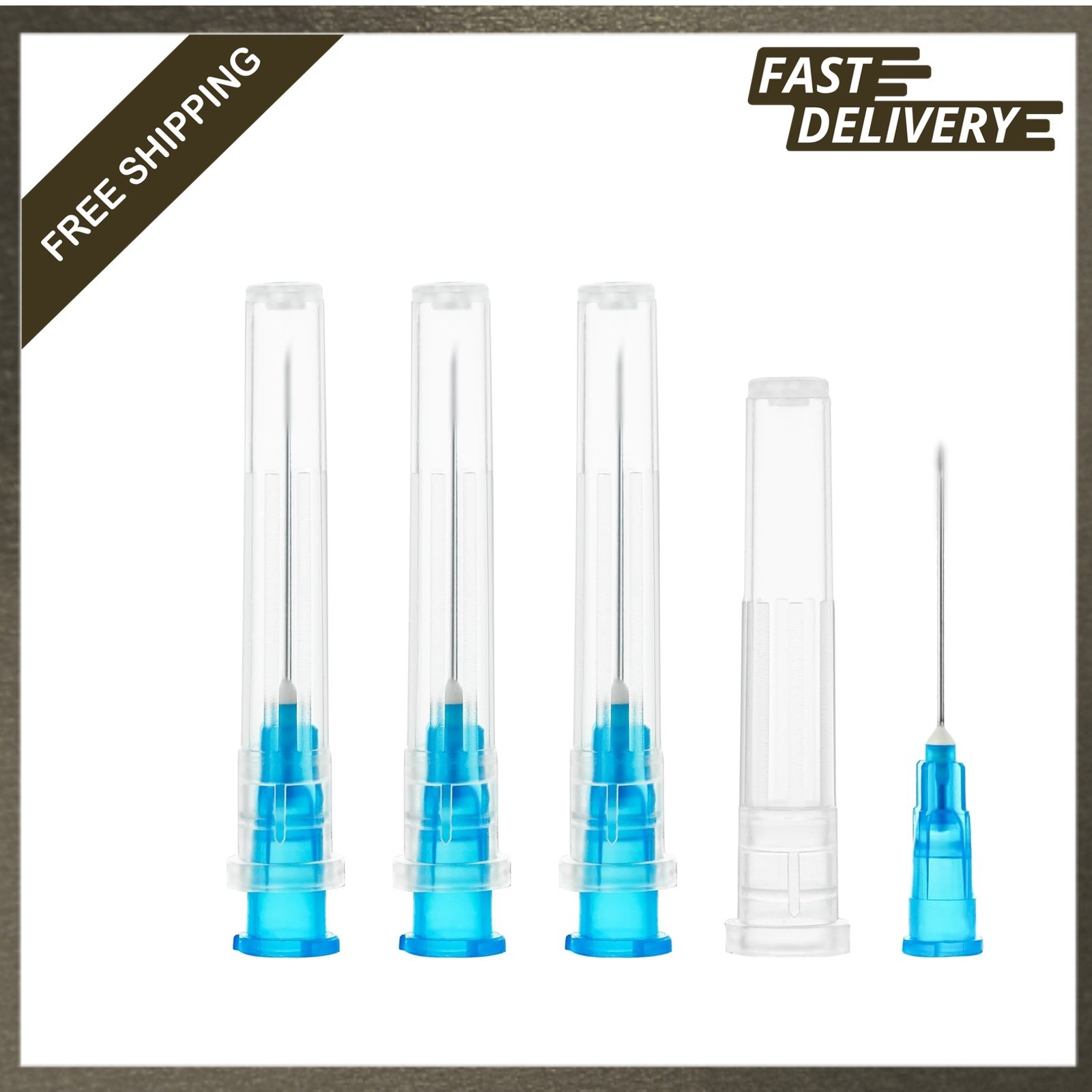 23 Gauge 1 Inch Needle Pack of 100 Disposable Luer Lock Lab Dispensing