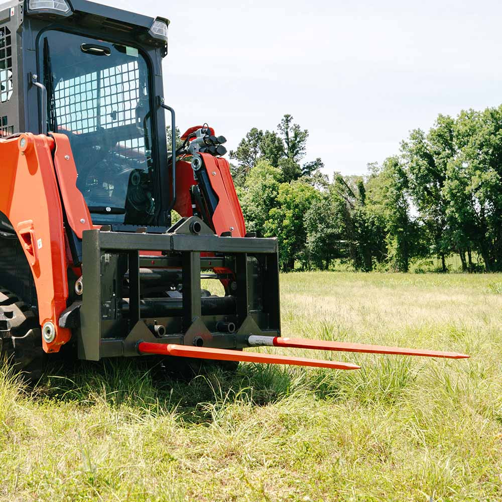 Titan Attachments HD Skid Steer Hay Frame Attachment, Two 39″ Hay Spears