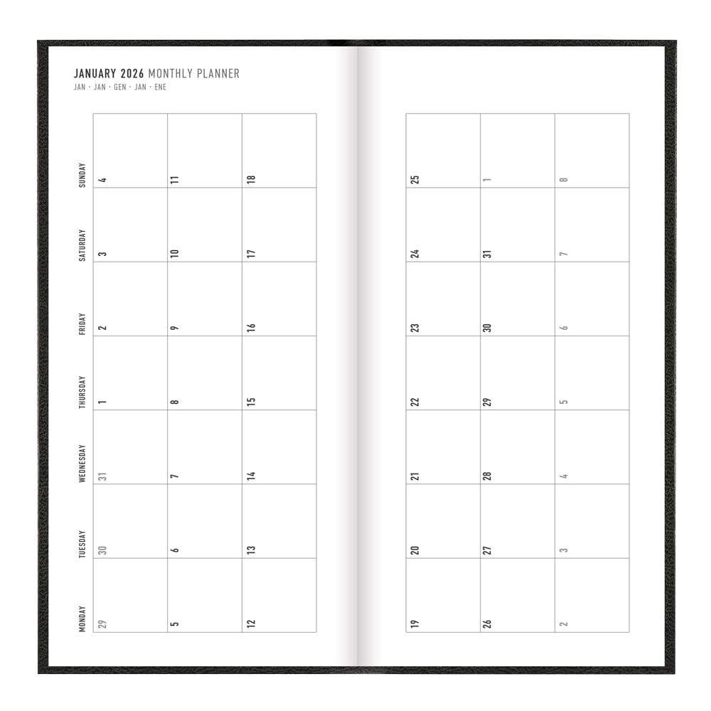 Letts of London® 2026 Principal Weekly Planner, 12 Months, Compact, Black