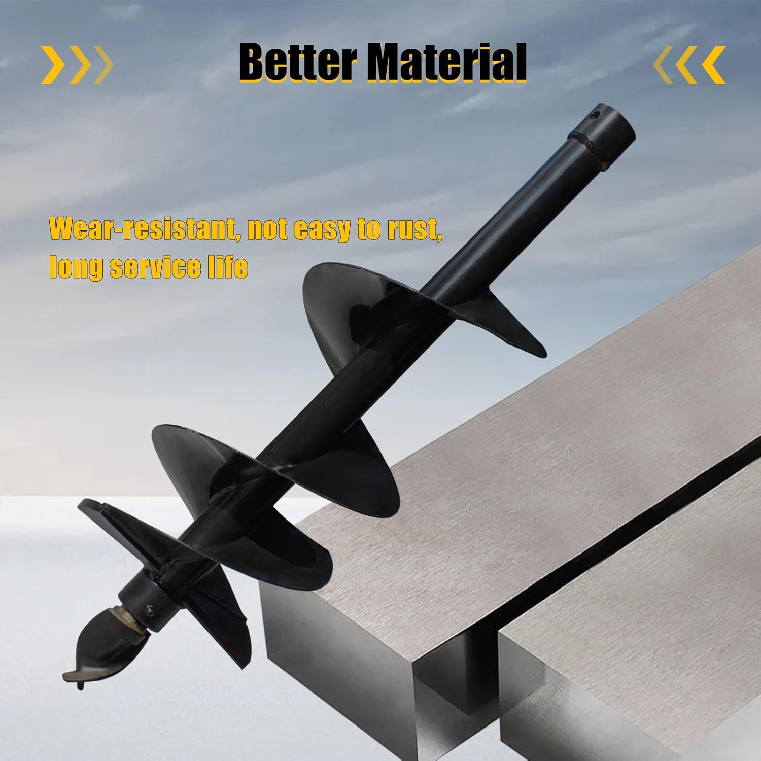 300mm Auger Drill Rod+Bit For 1-2Tons Mini Excavators Small Diggers Replace Rod