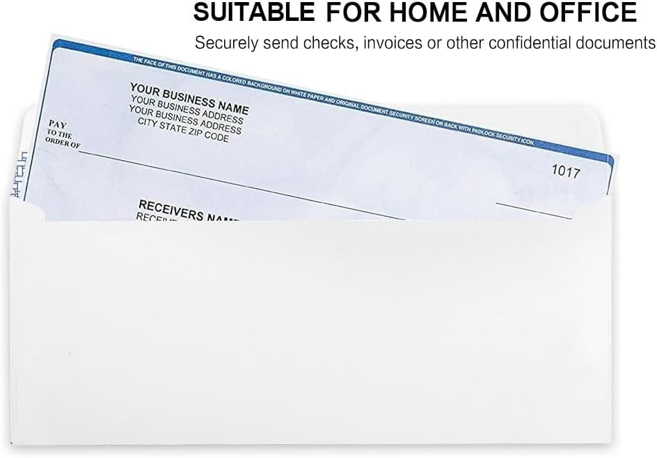 Secure 500 Pack Business Envelopes – Self-Seal Windowless, 4.125 x 9.5 Inch Size