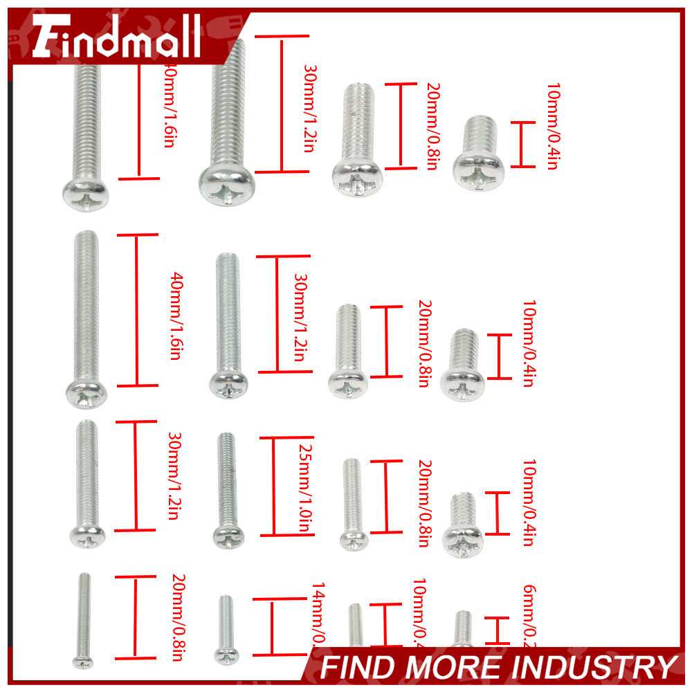Findmall 1080Pcs Metric Machine Screws Bolts And Nuts Assortment Kit M3/M4/M5/M6