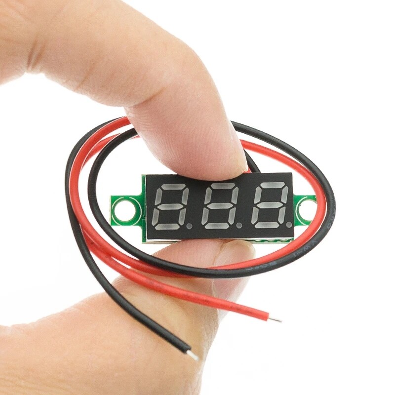 2pcs 0.28in ultra-small digital DC voltage meter head adjustable,2 wire DC5-30V