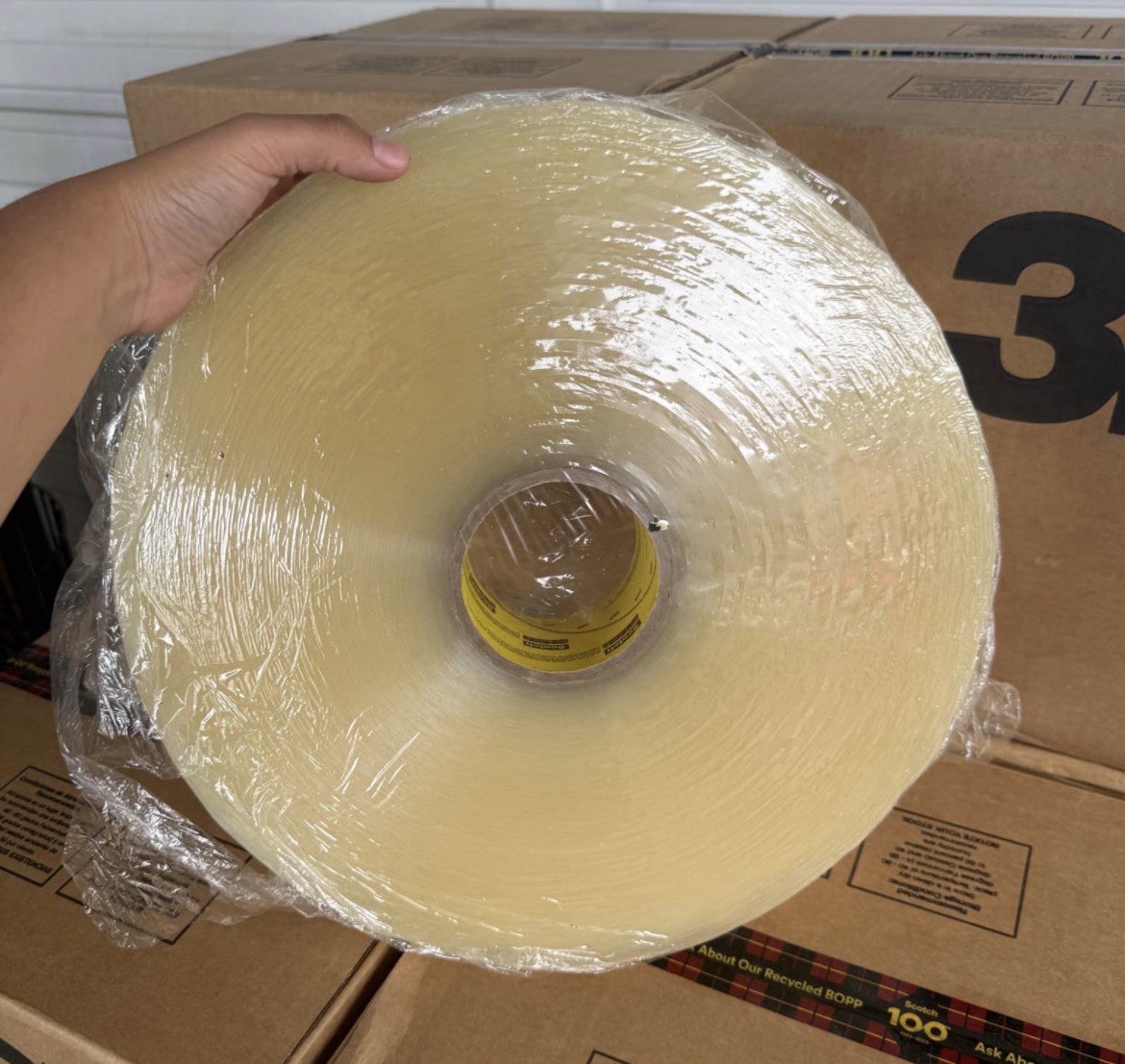 3M Scotch 375+ High Tack Box Sealing/Shipping Tape Clear 72mmX914m 4 Rolls/Case