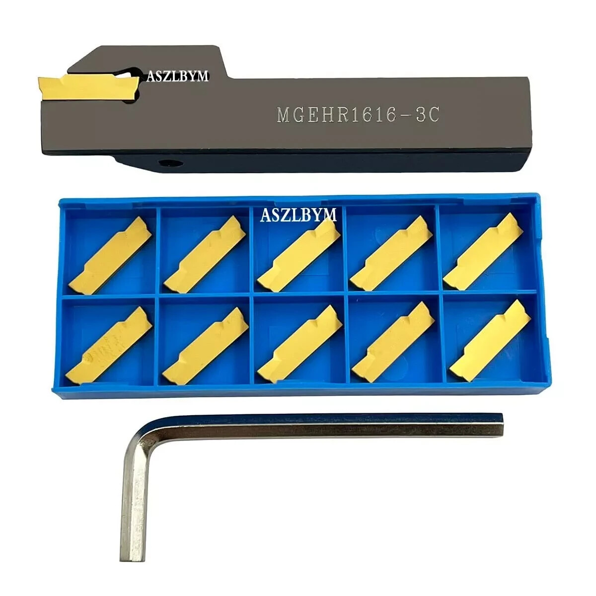 Lathe Grooving Tool Holder Grooving Cut-Off Tool Holder MGEHR1616-3 With 11pc