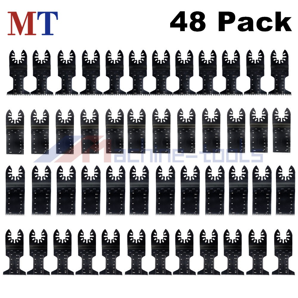 48 Pcs Universal Oscillating Multitool Quick Release Saw Blades for Metal Wood