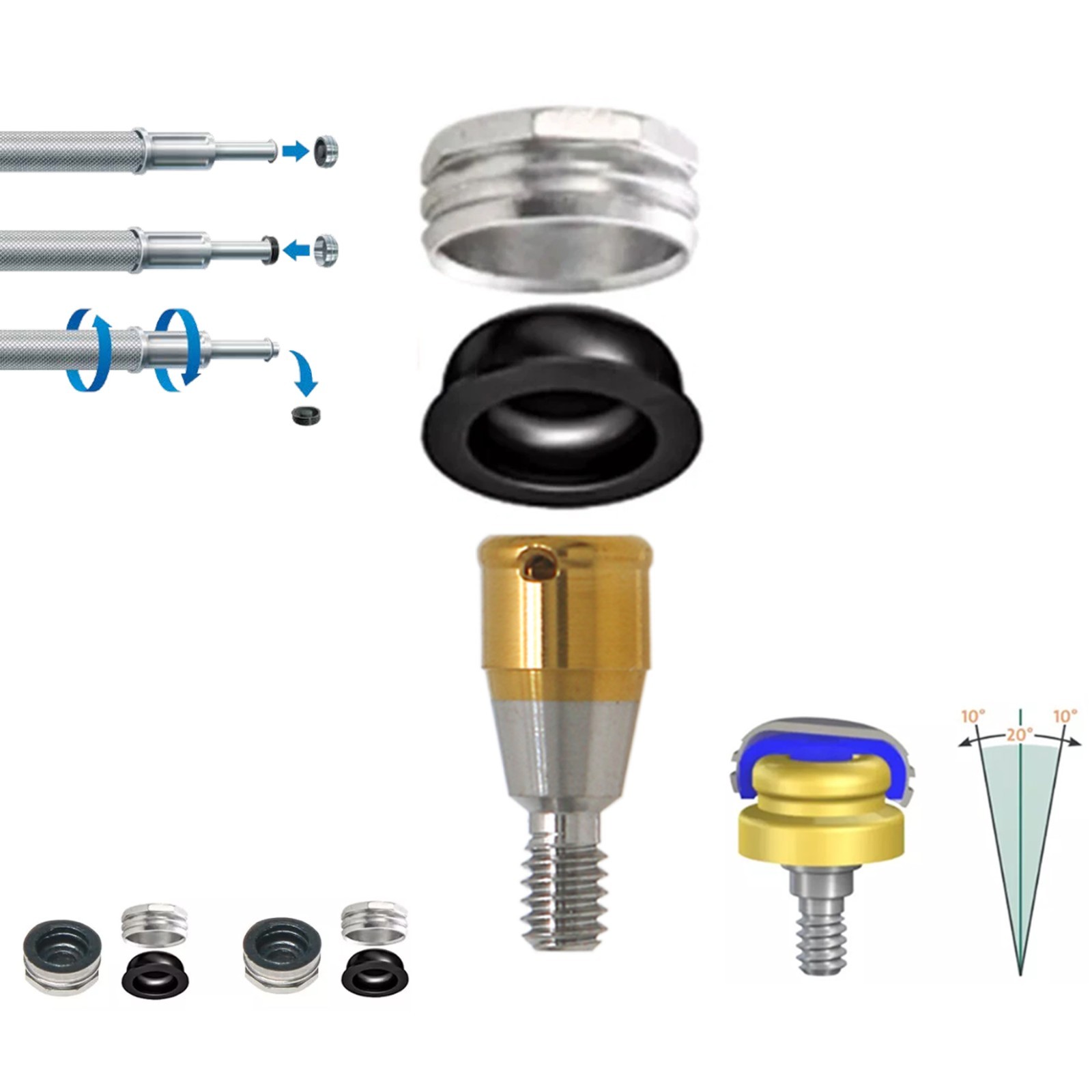 US Overdenture Retention Male Processing Cap For Locator Abutment System Inserts