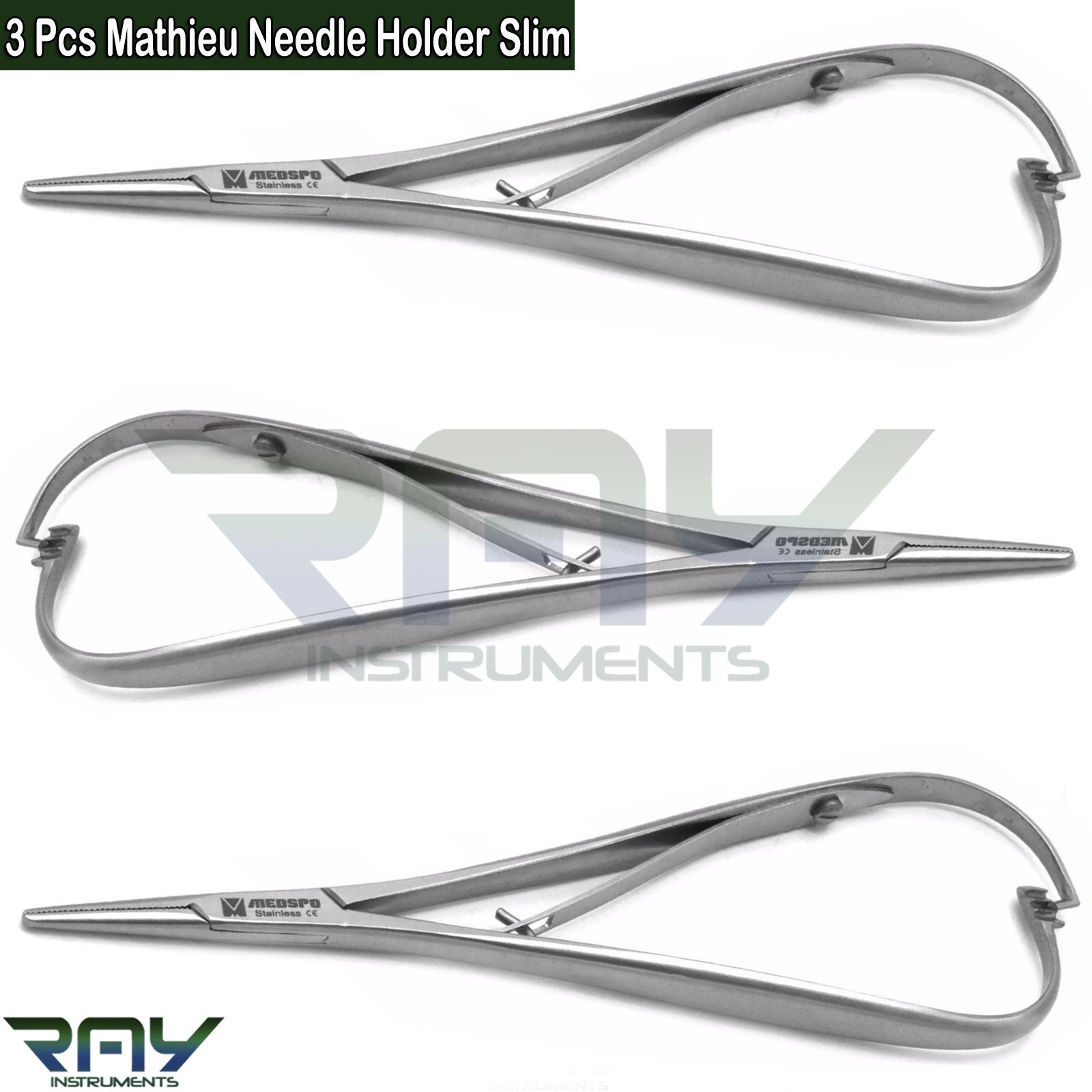 3 Pcs Orthodontic Mathieu Slim Line Needle Holder Forceps Ligature Pliers CE