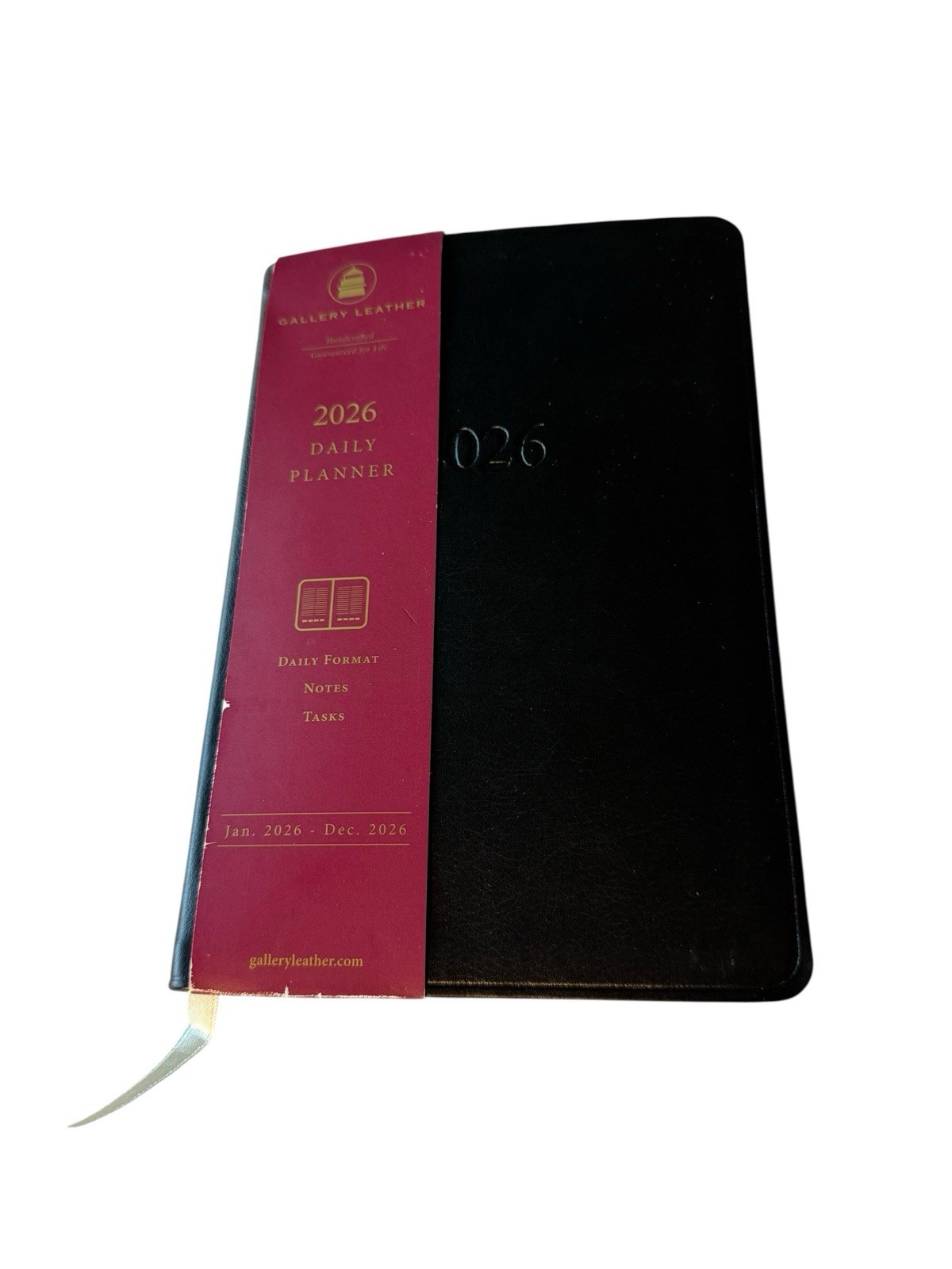 New Gallery Leather 2026 Daily Planner Black Notes Tasks Format 8” X 5.5”