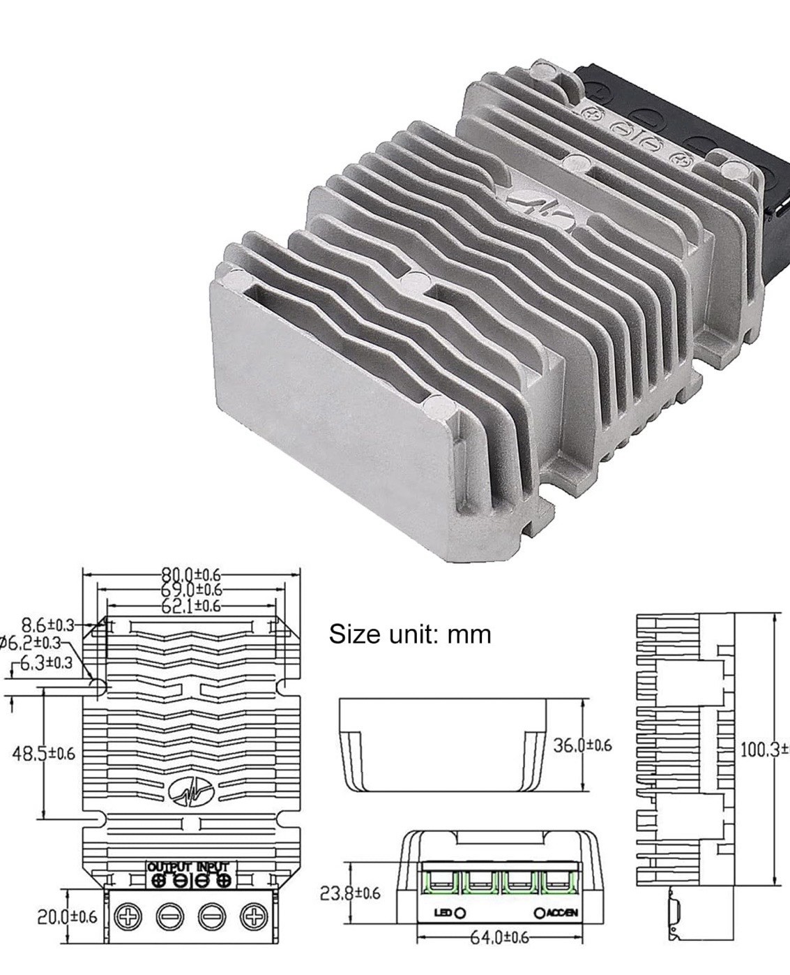 36V/48V to 12V 60A 720W Step-Down Transformer DC to DC Buck Converter DIY Pow…