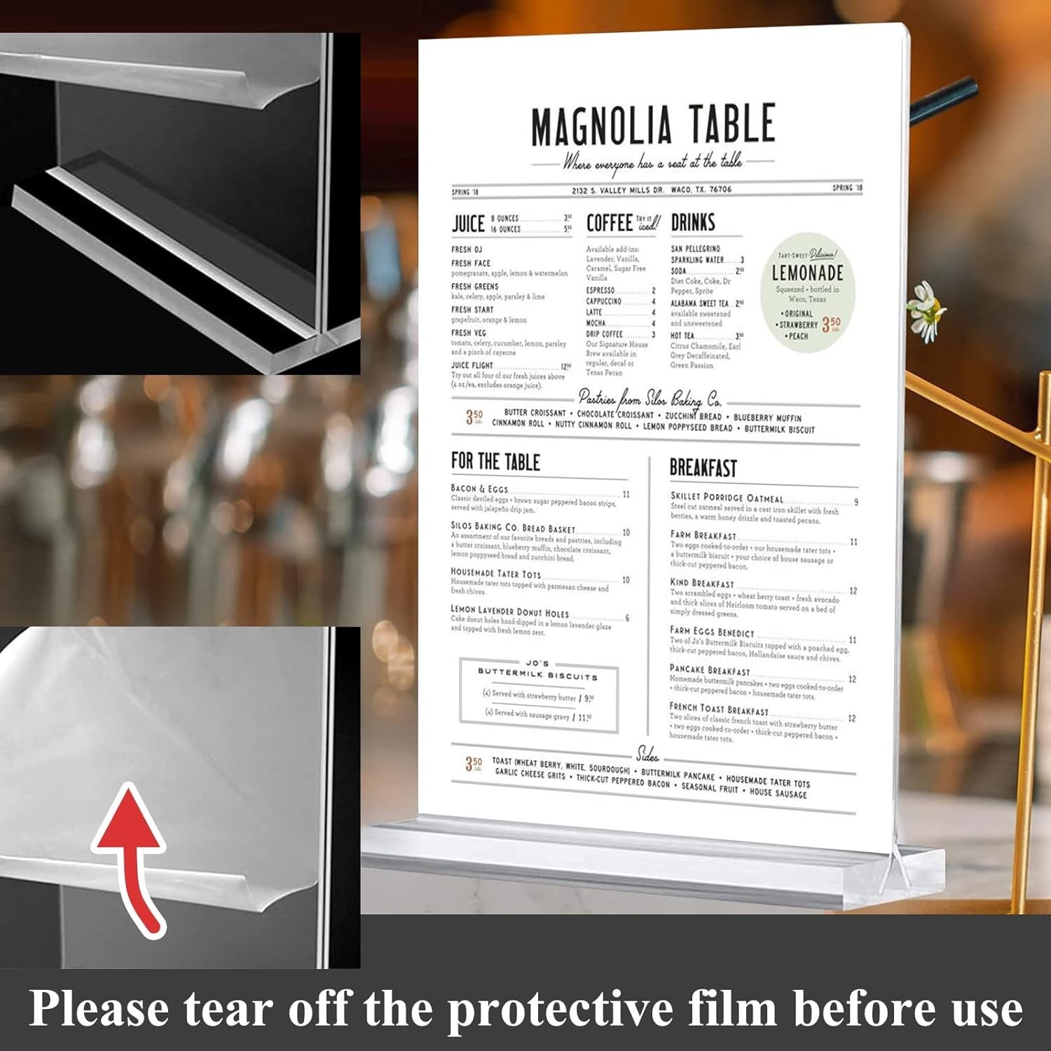 Versatile Double-Sided Acrylic Sign Holder 8.5×11 – Perfect for Events, 6 Pack