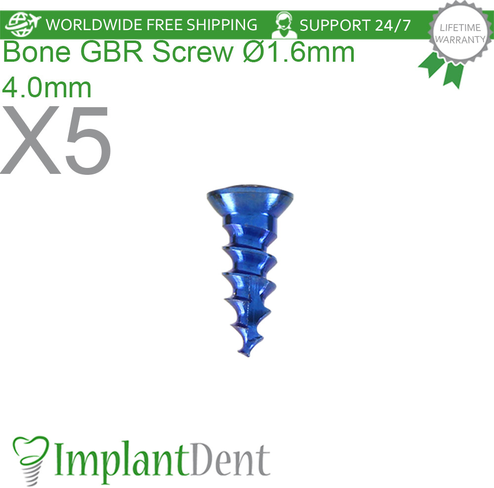 5 Self Tapping B0NE GBR Screw Ø1.6mm, 4.0mm For Membrane Fixation Dentistry Lab
