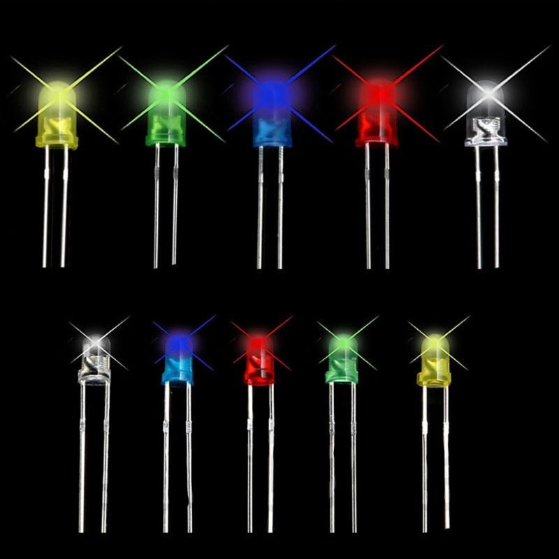 300Pcs 3mm 5mm LED Light White Yellow Red Blue Green Assortment Diodes Kit New