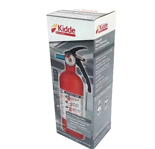 Kidde Regular Dry Chemical Fire Extinguisher, Strap Bracket Included – (3.2 Lbs)