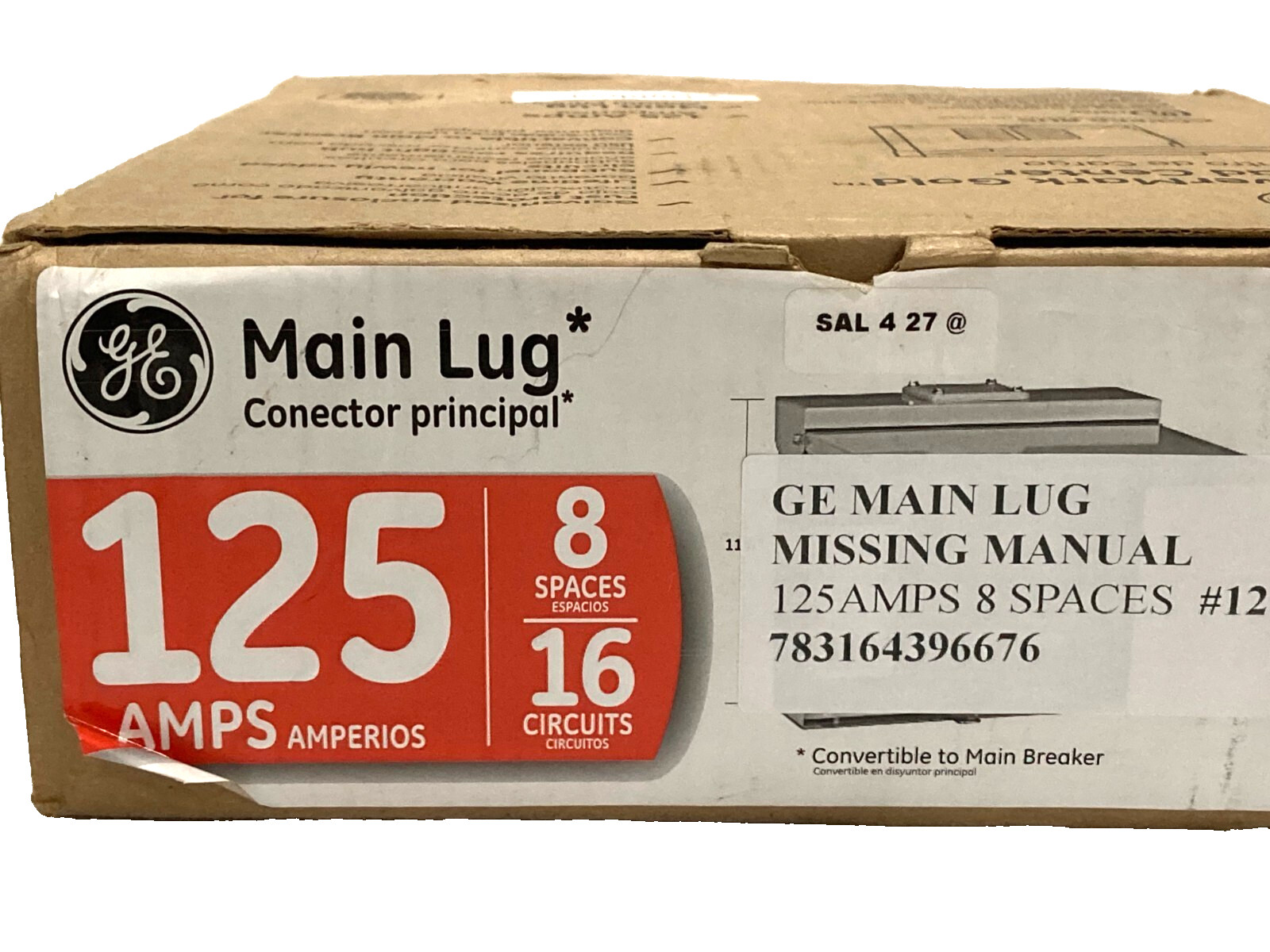 GE PowerMark Plus 125 Amp Outdoor Main Lug Kit Circuit Breaker Panel TLM812RCUP