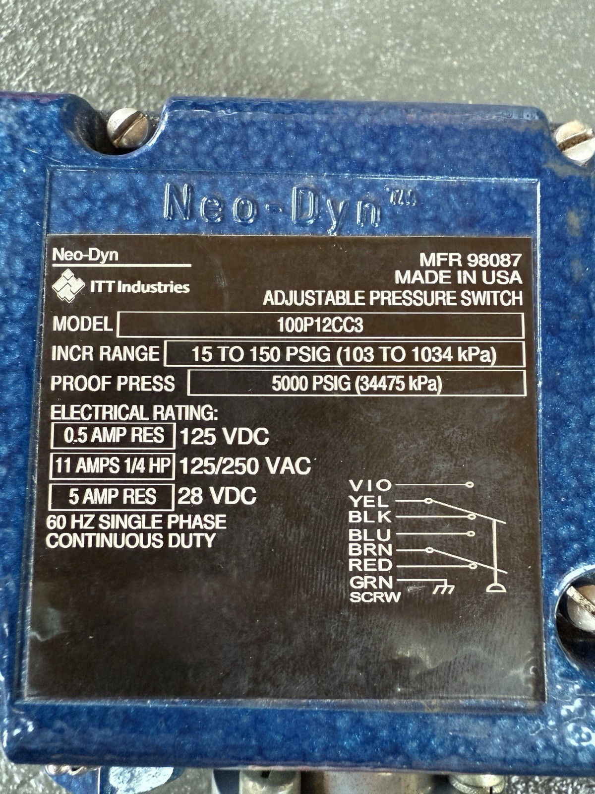 ITT 100P12CC3 / 100P12CC3 (USED)