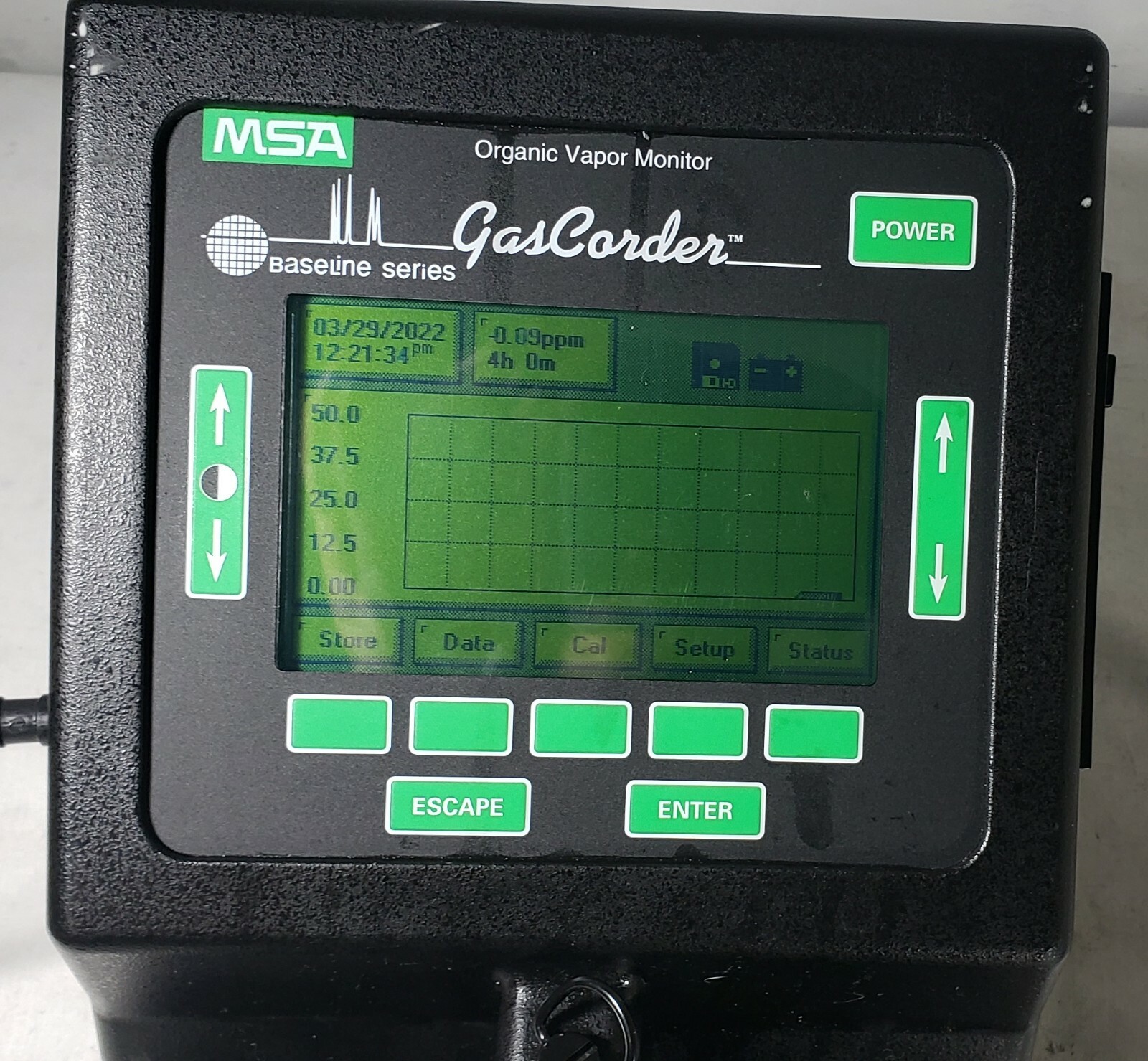 MSA GasCorder PID Organic Vapor Monitor w Extra Batteries
